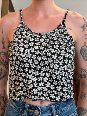 Brandy Melville Spaghetti Strap Floral Tank Top